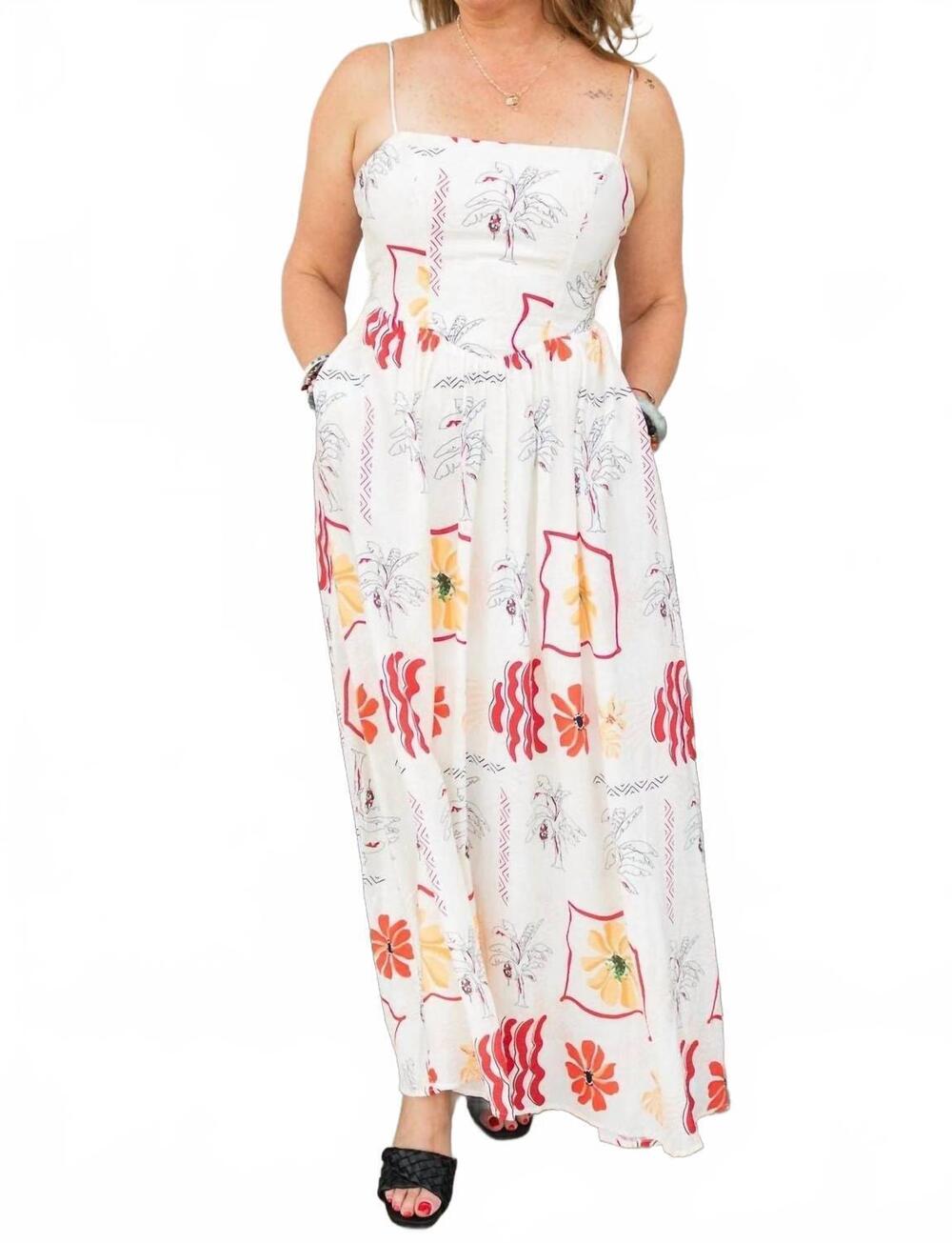 NEW ONE AND ONLY COLLECTIVE happy floral maxi dress in white